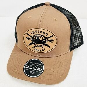 Bioworld Indiana Jones Logo Hat Cap Adjustable Snapback Brown Movie Outdoors